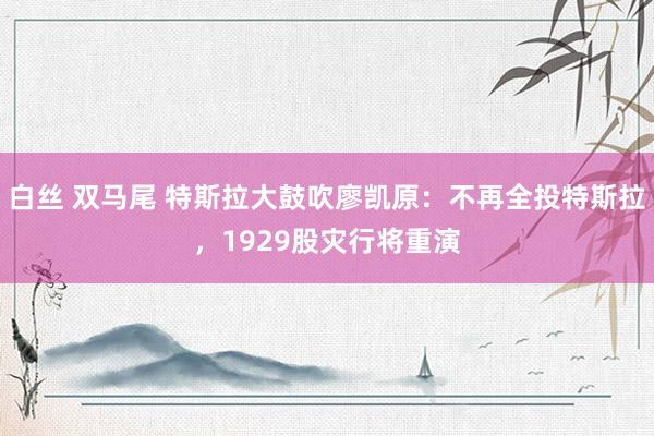 白丝 双马尾 特斯拉大鼓吹廖凯原:不再全投特斯拉,1929股灾行将重演