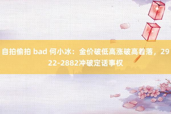 自拍偷拍 bad 何小冰：金价破低高涨破高着落，2922-2882冲破定话事权